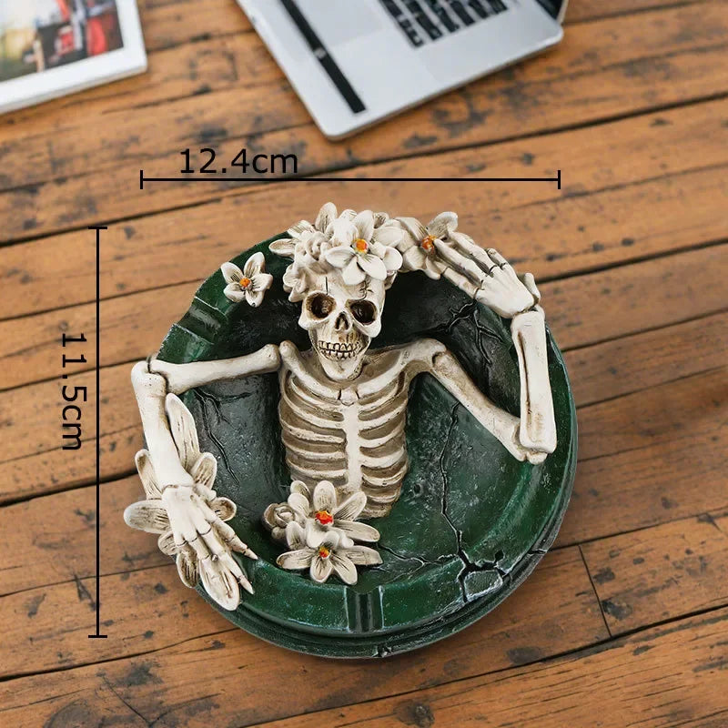 Afralia™ Skeleton Shape Ashtray: Unique Smoking Accessory for Office Table or Desktop