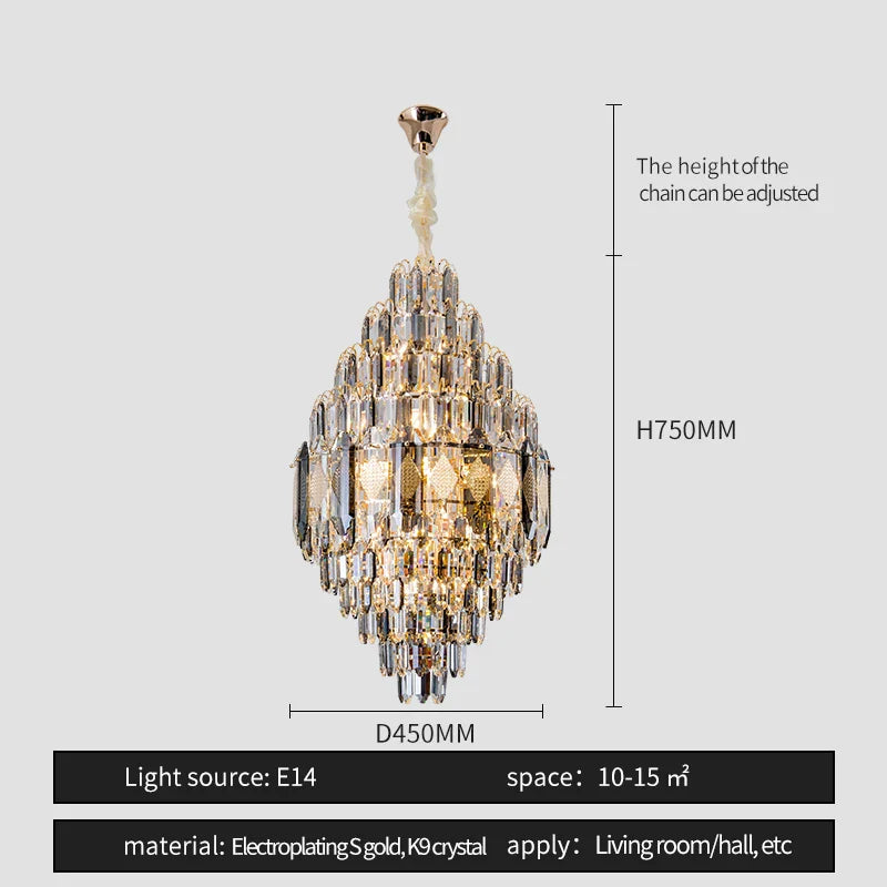 Afralia™ Crystal Chandelier - Luxe Light for Villa, Hotel & Building Project