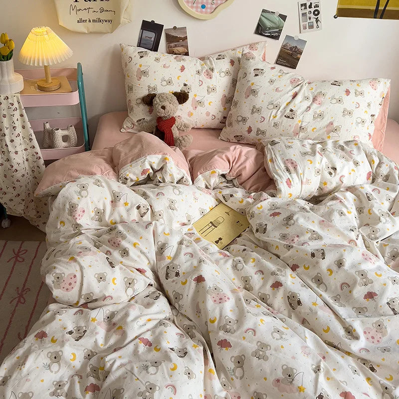 Afralia™ Korean Floral Print Single Duvet Cover: Sweet Comfort, All Seasons, Skin-Friendly