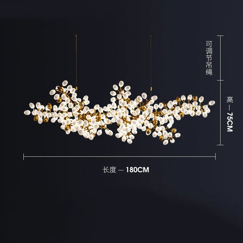 Afralia™ Gold Grape Luxury Glass Pendant Chandeliers for Living Room and Kitchen