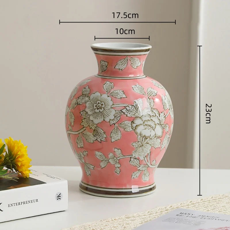 Afralia™ Chinese Vintage Blue White Porcelain Vase Home Decor Ceramic Handicraft Bottle