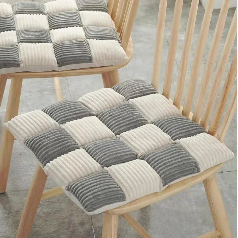 Afralia™ Corduroy Cushion: Plaid Thickened Office Chair, Dining Chair, Sofa Floor Cushion