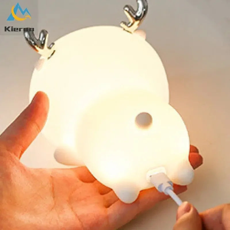 Afralia™ Colorful Deer LED Lamp for Bedroom, Study, and Living Room