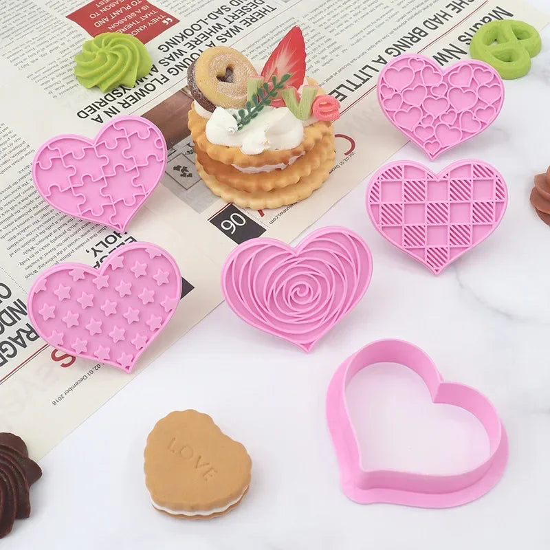 Afralia™ Love Heart Biscuit Cutter - Valentine's Day Cake Decorating Tools