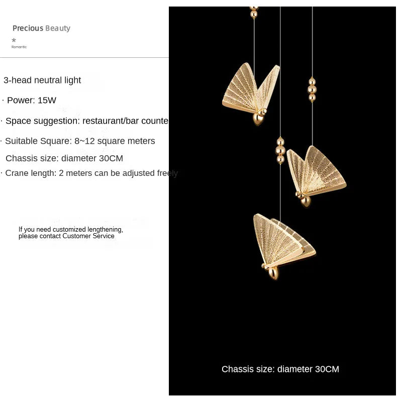 Afralia™ Butterfly Pendant Lamps: Modern Luxury Staircase & Bedroom Lighting Fixtures