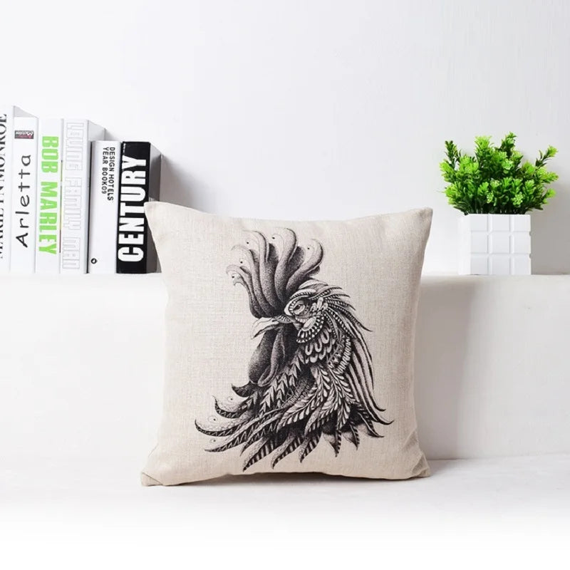 Afralia™ Modern Sketch Cotton Linen Pillowcase Sofa Cushion Cover Home Decoration