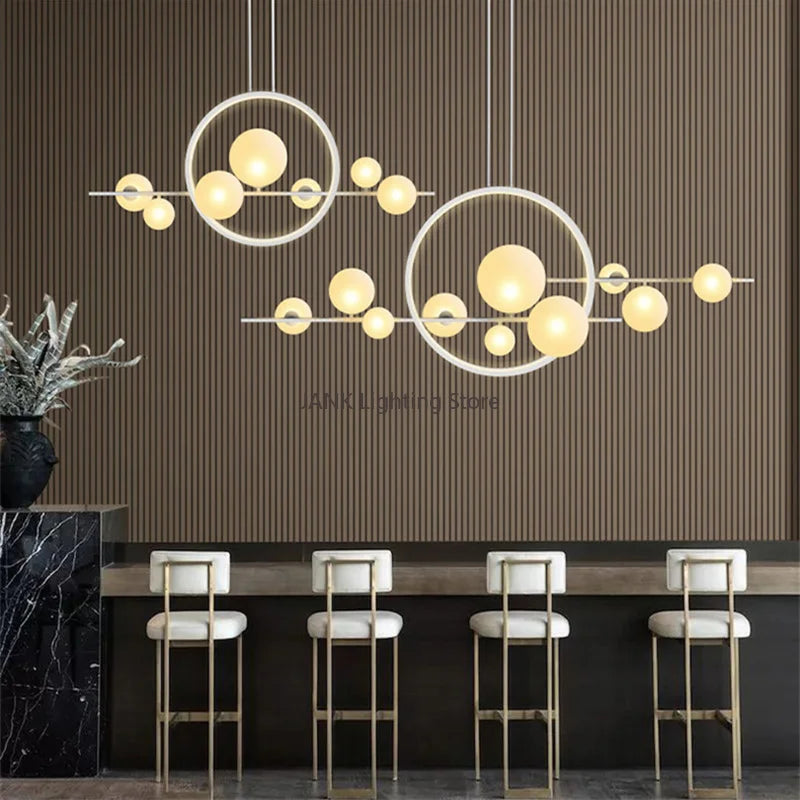 Afralia™ Glass Strip Bubble Chandelier: Unique Magic Bean Pendant Light for Modern Decor