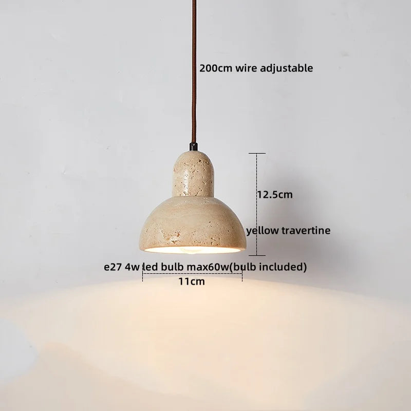 Afralia™ Yellow Hole Stone LED Pendant Light for Bedroom Dining Room Restaurant