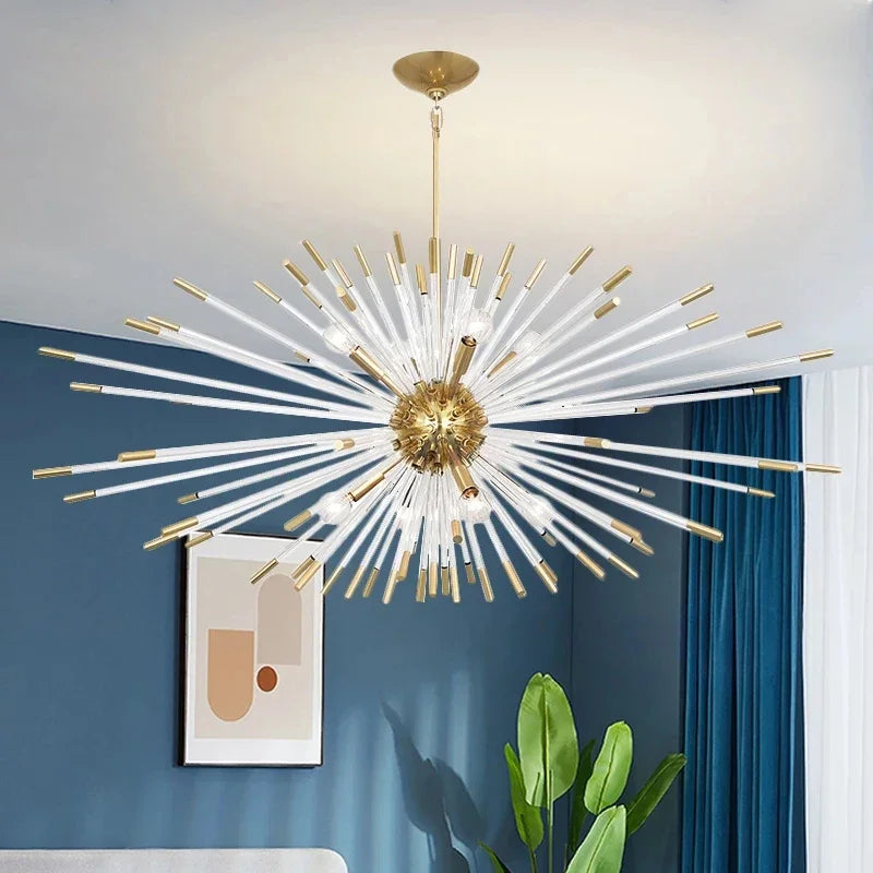 Afralia™ Modern Sputnik Pendant LED Chandelier for Living Room Bedroom Decor