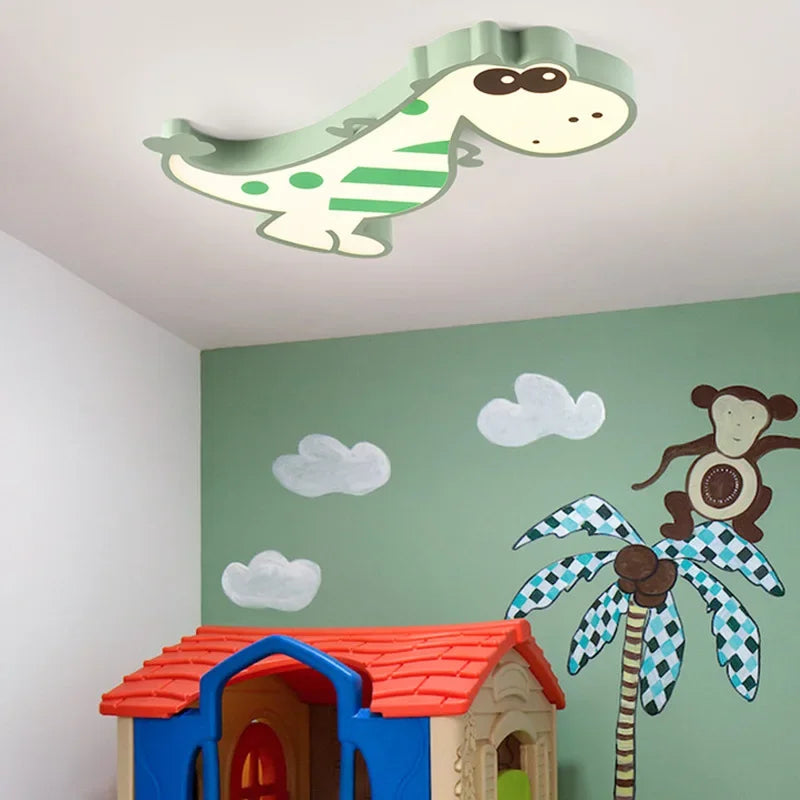 Afralia™ Dinosaur LED Ceiling Lamp for Kids Room, Warm & Romantic Bedroom Light