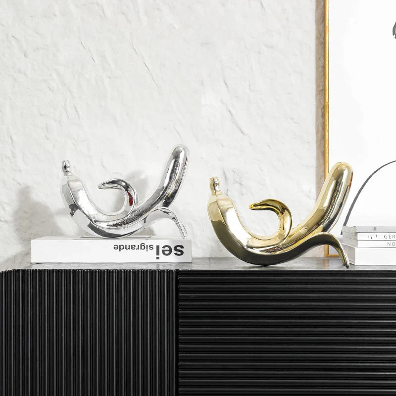 Afralia™ Golden Banana Figurine Resin Decorative Statue Home Décor Figurine