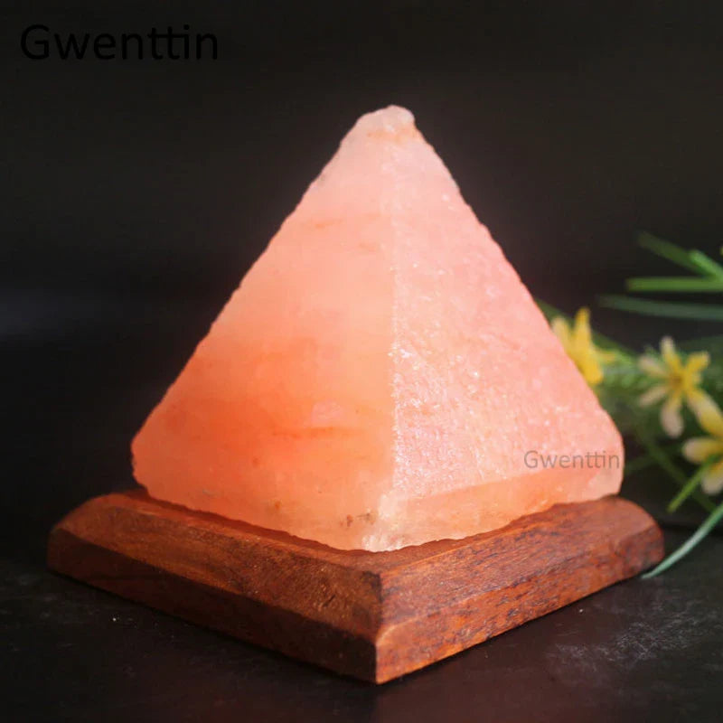 Afralia™ Crystal USB Salt Lamp Hand Carved Triangle Purifier Night Light