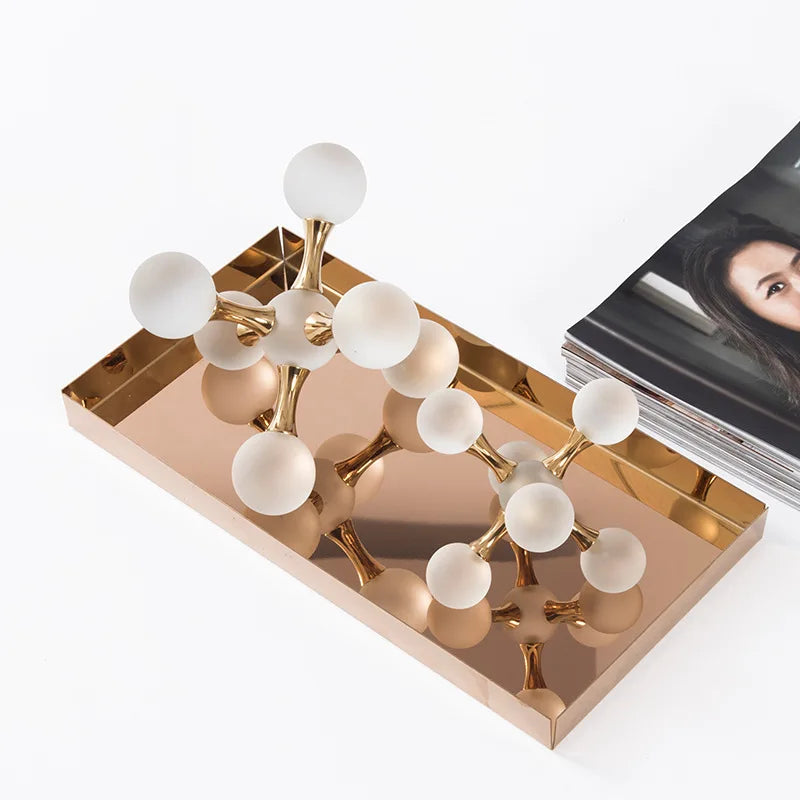 Afralia™ Crystal Ball Molecule Geometric Metal Ornament Home Decor