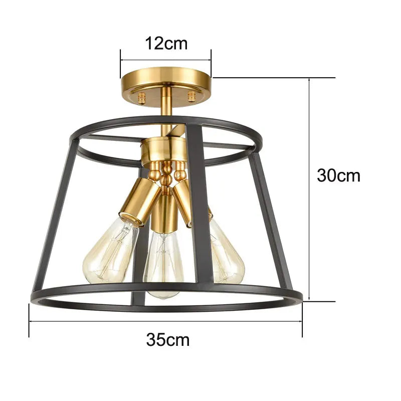 Afralia™ Retro Rural Ceiling Light for Kitchen Bedroom Balcony Industrial Farmhouse Style