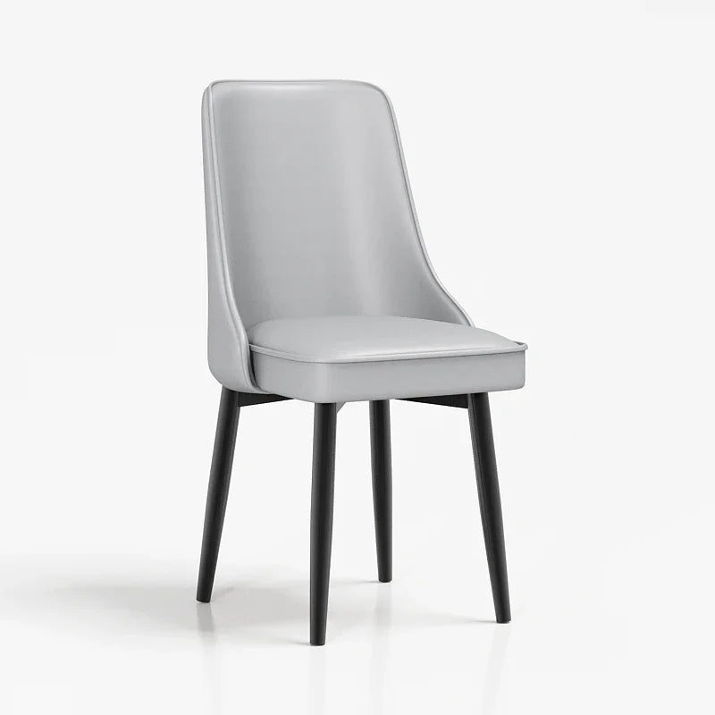Afralia™ Nordic Living Leather-Seated Chair with Supportive Backrest for Kitchen and Reception