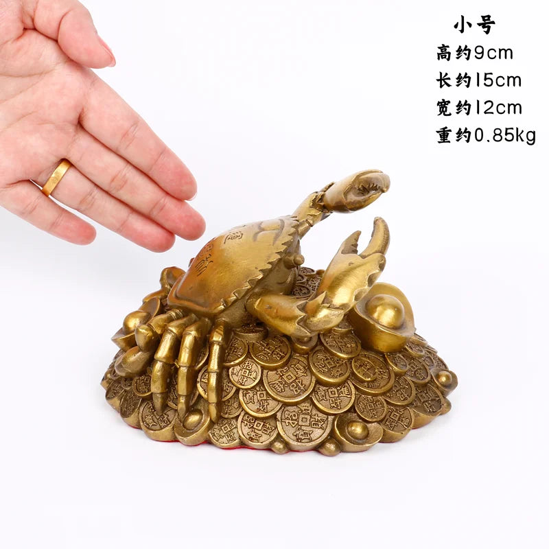 Afralia™ Copper Crab Ornaments for Wealth and Luxury Decor