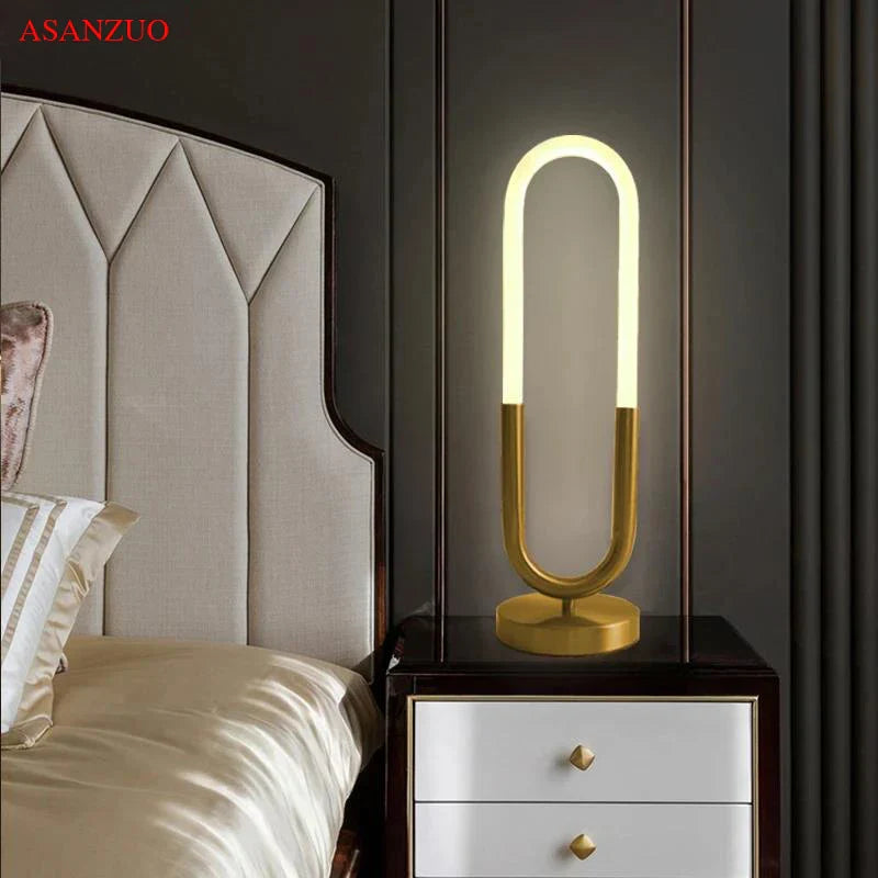 Afralia™ LED U Shape Table Lamp for Bedroom Study Art Decor