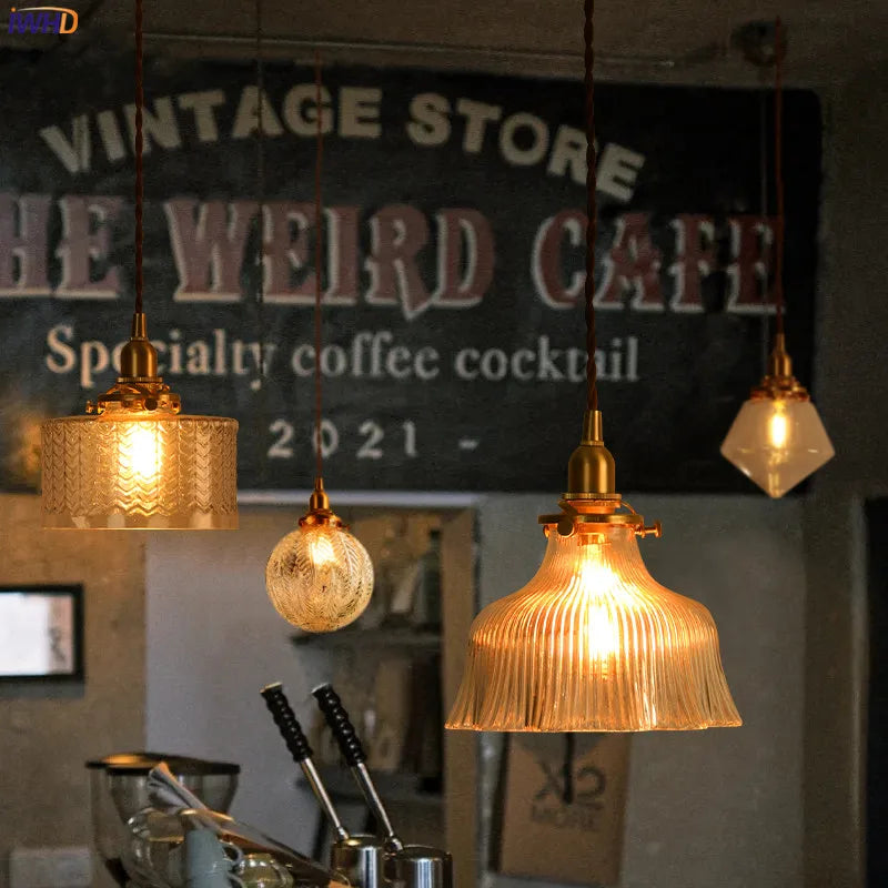 Afralia™ Clear Glass LED Pendant Light: Modern Copper Hanging Lamp for Home Indoor Decor