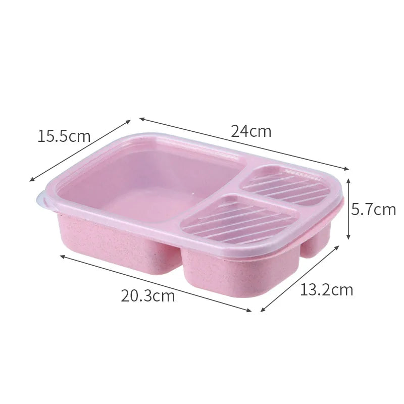 Afralia™ Kids' Wheat Straw Bento Box Set with Lunch Bag