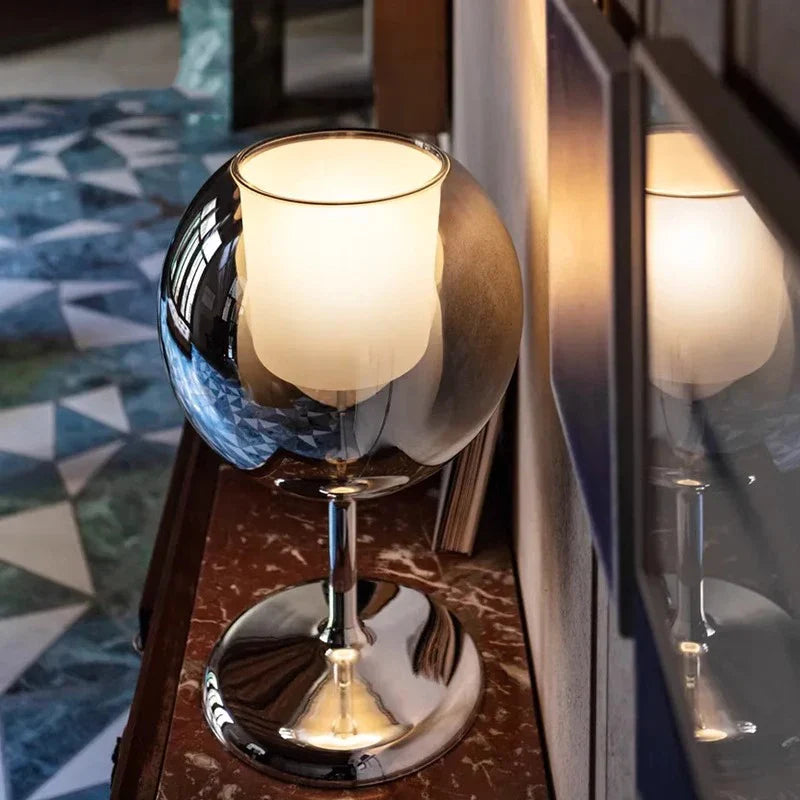 Afralia™ Glass Gold Table Lamp: Luxury Designer Desk Light for Elegant Living Spaces