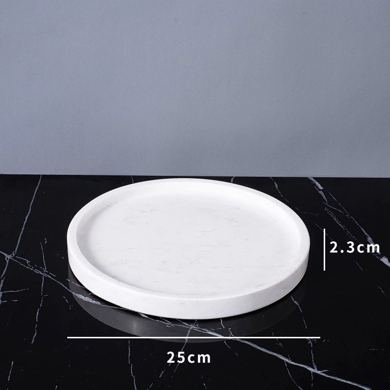 Afralia™ White Volakas Marble Bathroom Accessories Set
