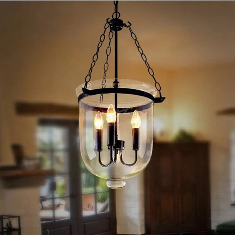 Afralia™ Black Vintage Pendant Lamp for Living Bedroom Restaurant Bar - Indoor Farmhouse Chandelier