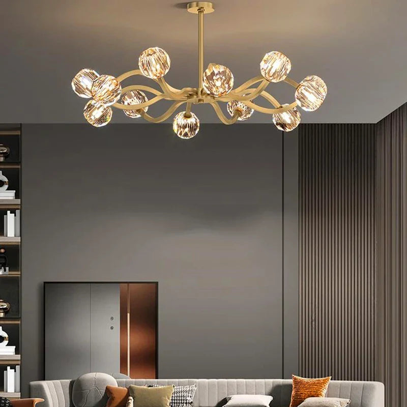 Afralia™ Nordic Crystal Luxury Chandelier Pendant Light for Kitchen Island & Living Room