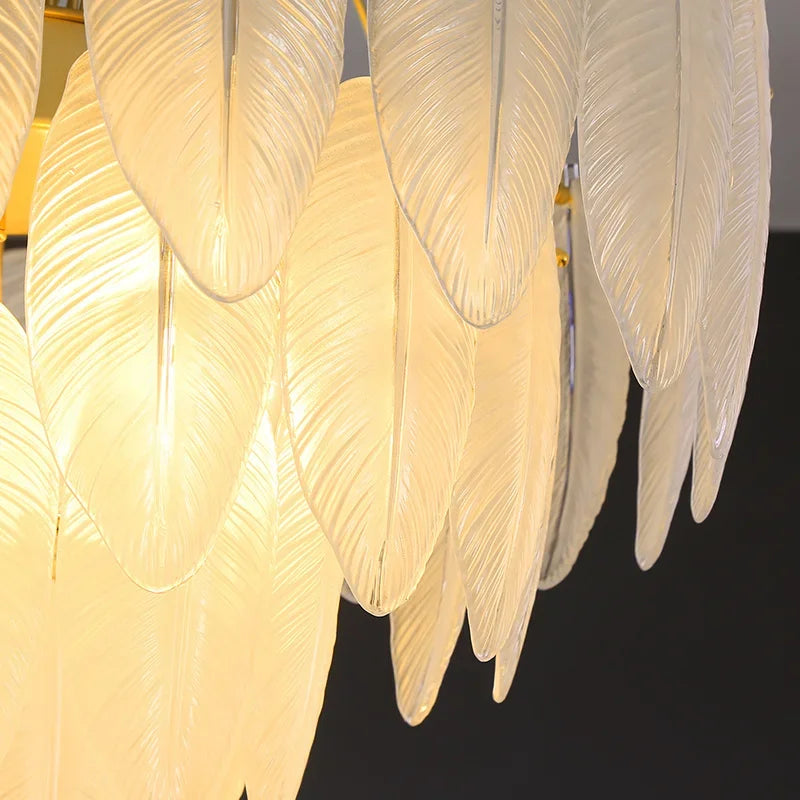 Nordic Feather Chandelier by Afralia™ - Modern LED Pendant Lamp for Home Living Room