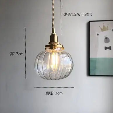 Afralia™ Nordic Glass Ball Pendant Light Dinning Living Room Vintage Hanging Lamp