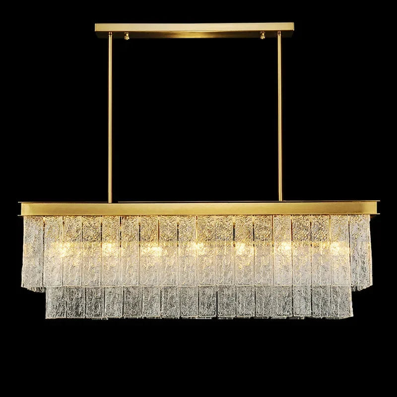 Afralia™ Luxury Gold Metal Glass LED Pendant Light Fixture for Elegant Living Room Lighting