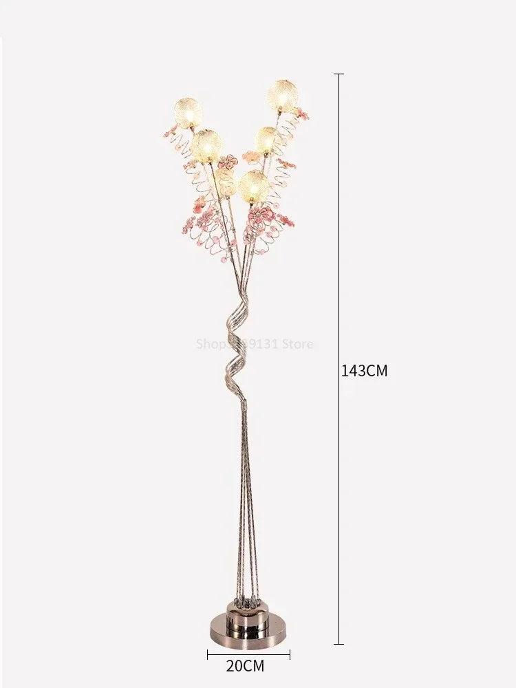 Afralia™ Luxury Aluminum LED Floor Lamp with Remote Control for Modern Living Room Decor