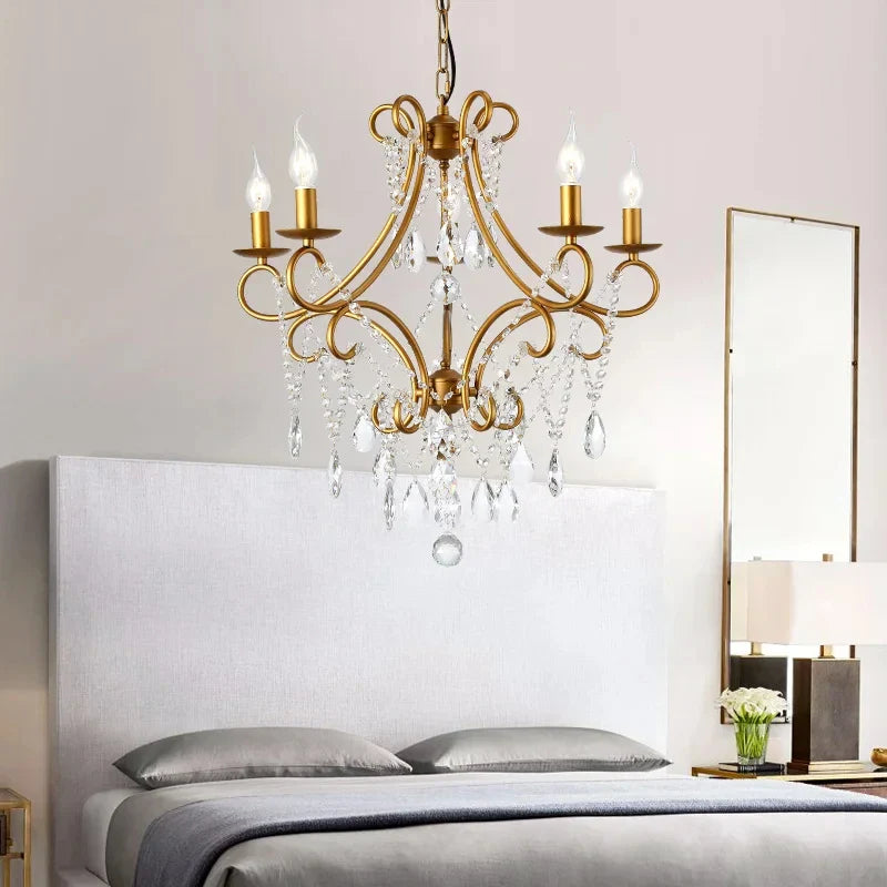 Afralia™ Iron Crystal Chandelier: Modern Luxury Industrial Style for Home Living/Dining Room