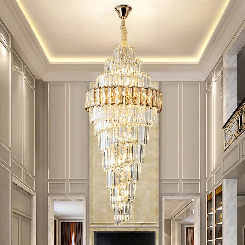 Afralia™ Crystal Spiral Chandelier for Luxury Spaces