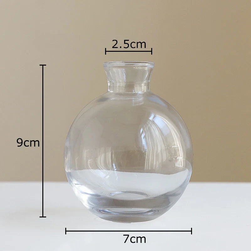 Afralia™ Small Glass Vase for Table Decoration Room Aesthetic, Multi Style Floral Pots