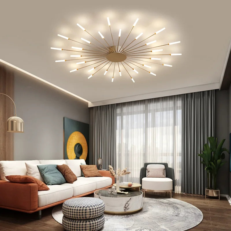 Afralia™ Modern Designer Fireworks LED Chandelier for Living Room Dining - Home Decor Lighting