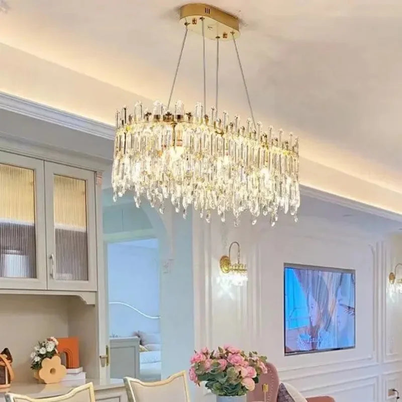 Afralia™ Crystal Pendant LED Chandelier | Home Decor Ceiling Light Fixture
