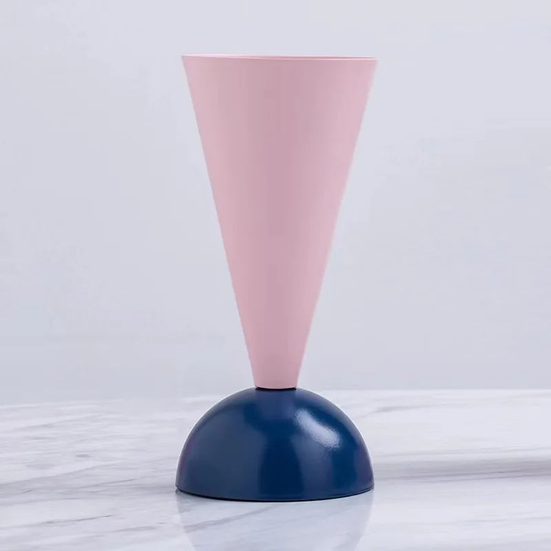 Afralia™ Geometric Triangle Vase: Metallic Colored Flower Arrangement Terrarium & Home Decor