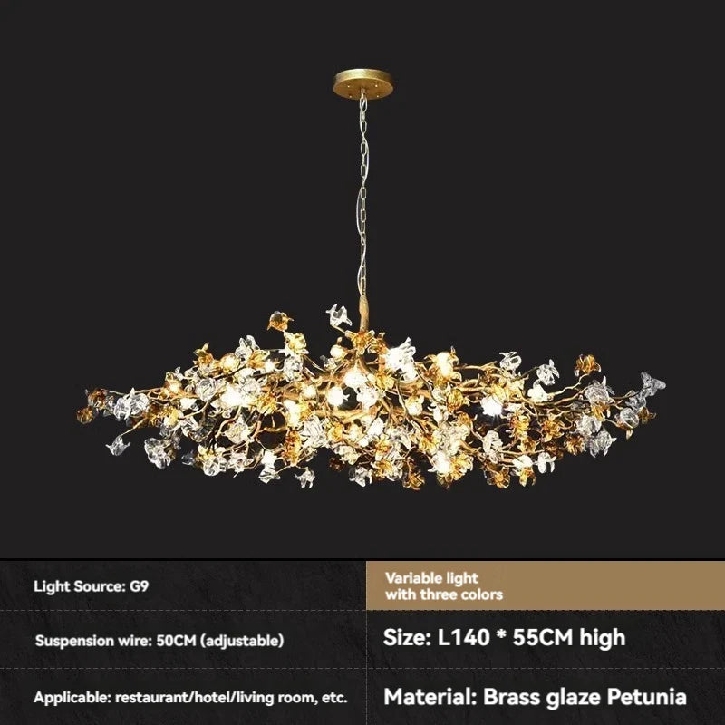 Afralia™ Luxury Crystal Branch Chandelier for Living Room & Bar, Brass Art Tea Room Lighting