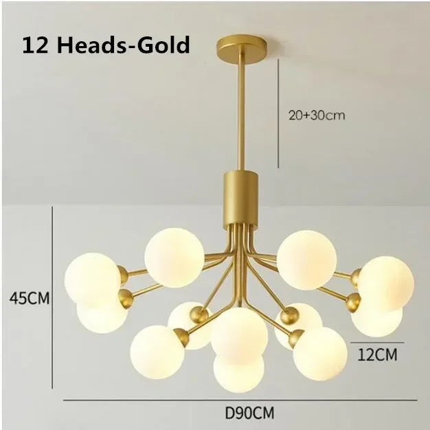 Afralia™ Nordic Magic Glass Ball Chandelier: Luxury Pendant Light for Living Room, Bedroom, Kitchen
