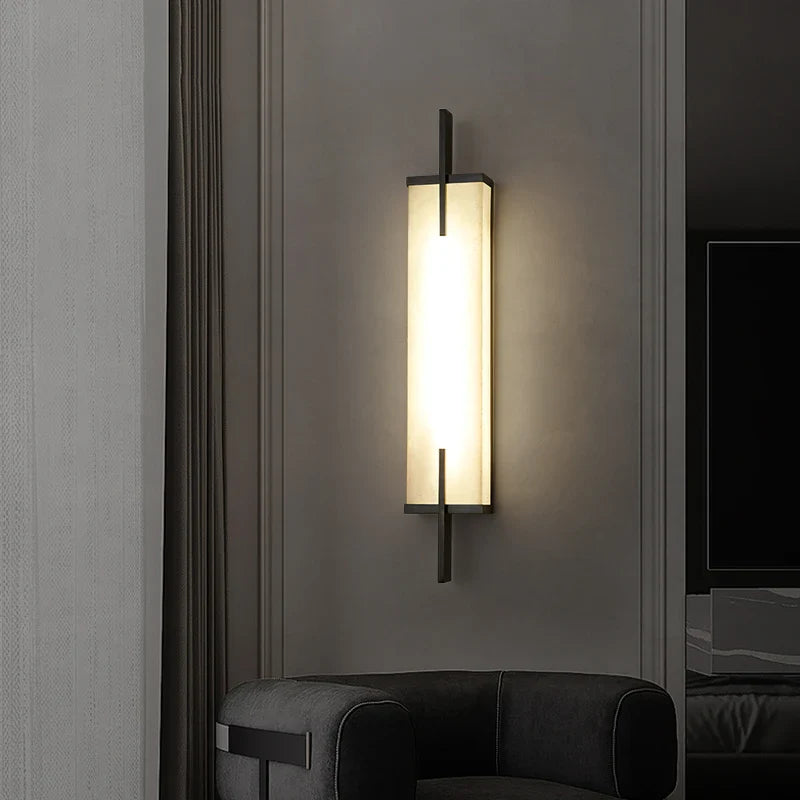 Afralia™ Marble LED Wall Lights Gold Black Sconce Luxury Indoor Décor