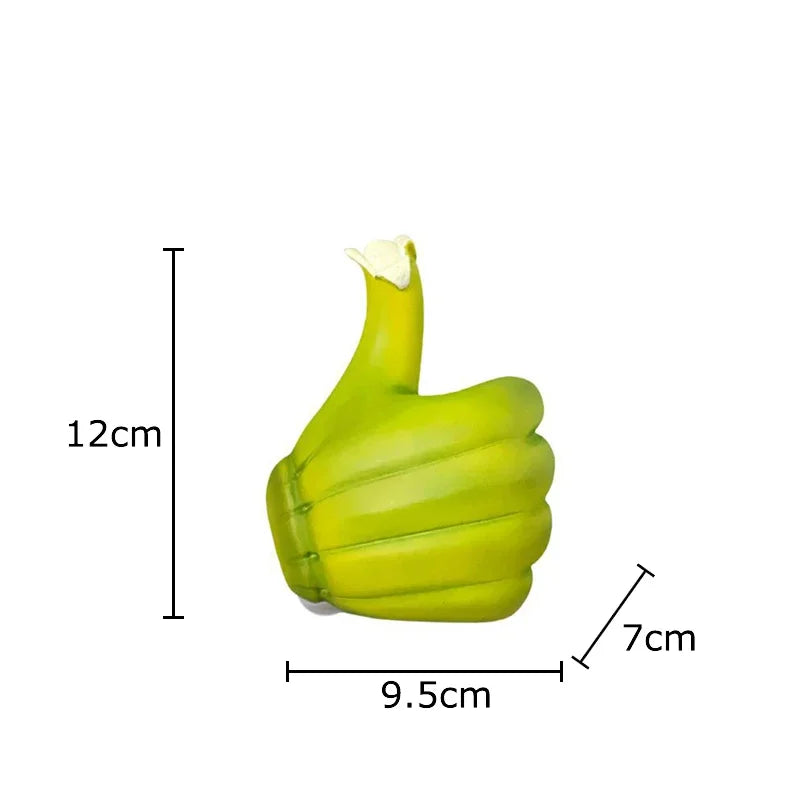 Afralia™ Banana Fist Thumbs-up Resin Statue Desk Ornament for Room Decor