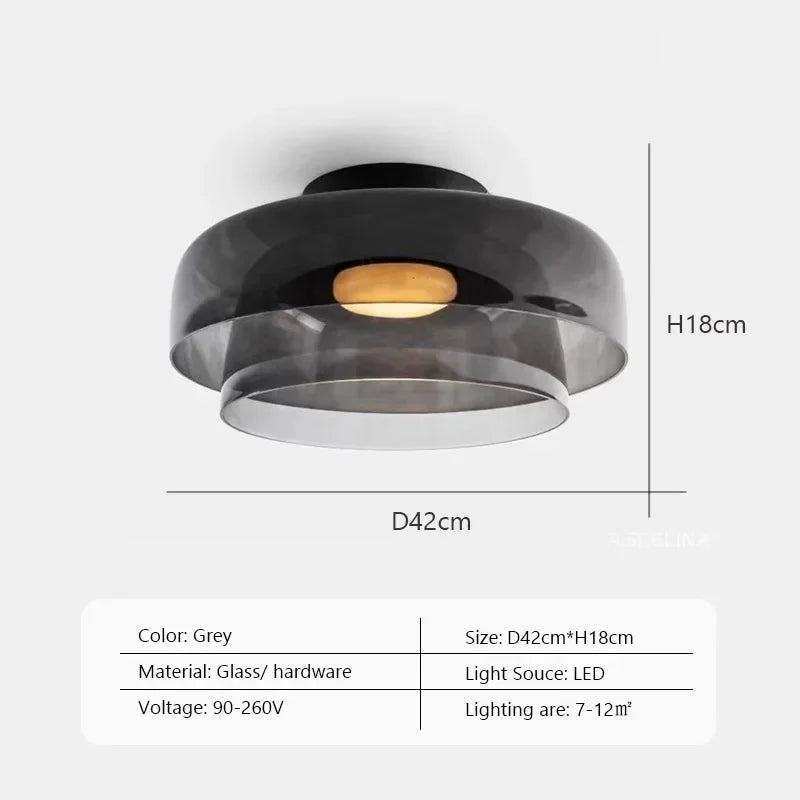 Afralia™ Nordic Glass Bowl LED Ceiling Light for Home Decor Luminaires