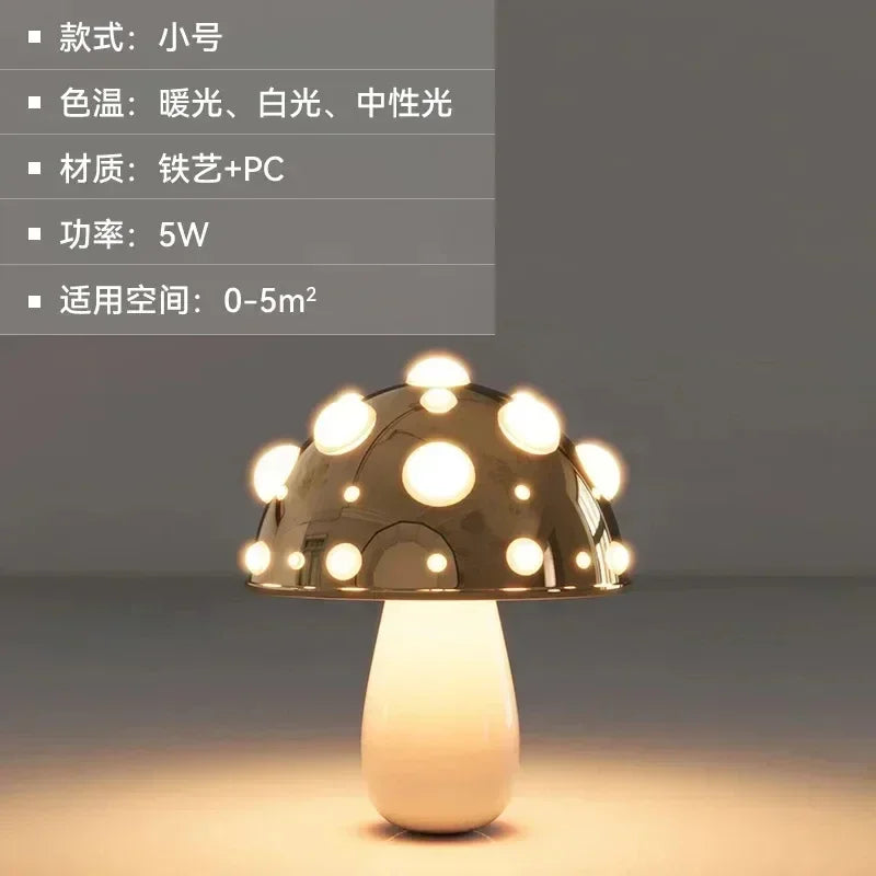 Afralia™ Tricolored LED Mushroom Desk Lamp for Living Room and Bedside