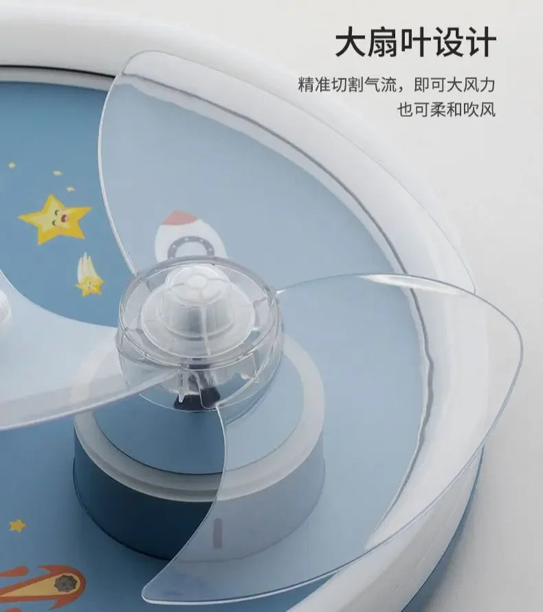 Afralia™ Astronaut Kids Ceiling Fan Light - Modern Minimalist Boy and Girl Room Fixture