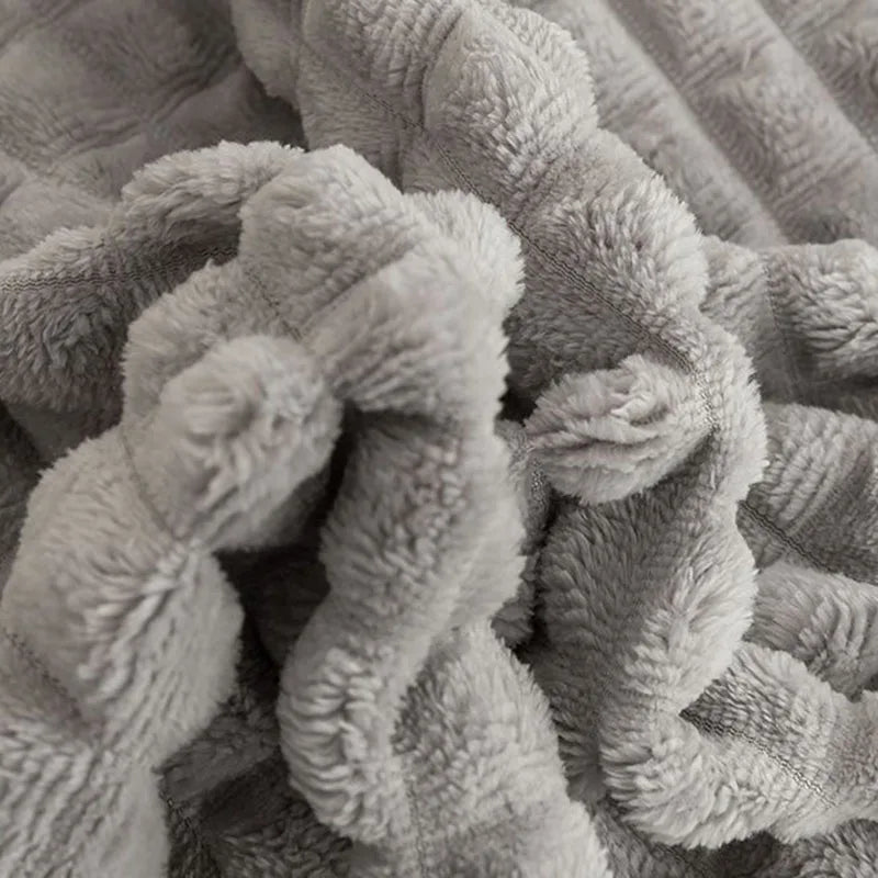 Afralia™ Nordic Flannel Checkered Blanket, Soft Queen King Size Sofa Decoration