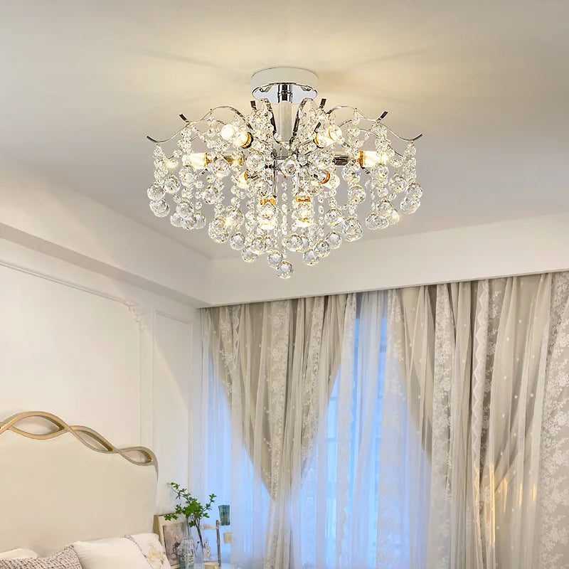 Afralia™ Crystal Luxury LED Chandelier Ceiling Light for Living Room Bedroom Home Decor