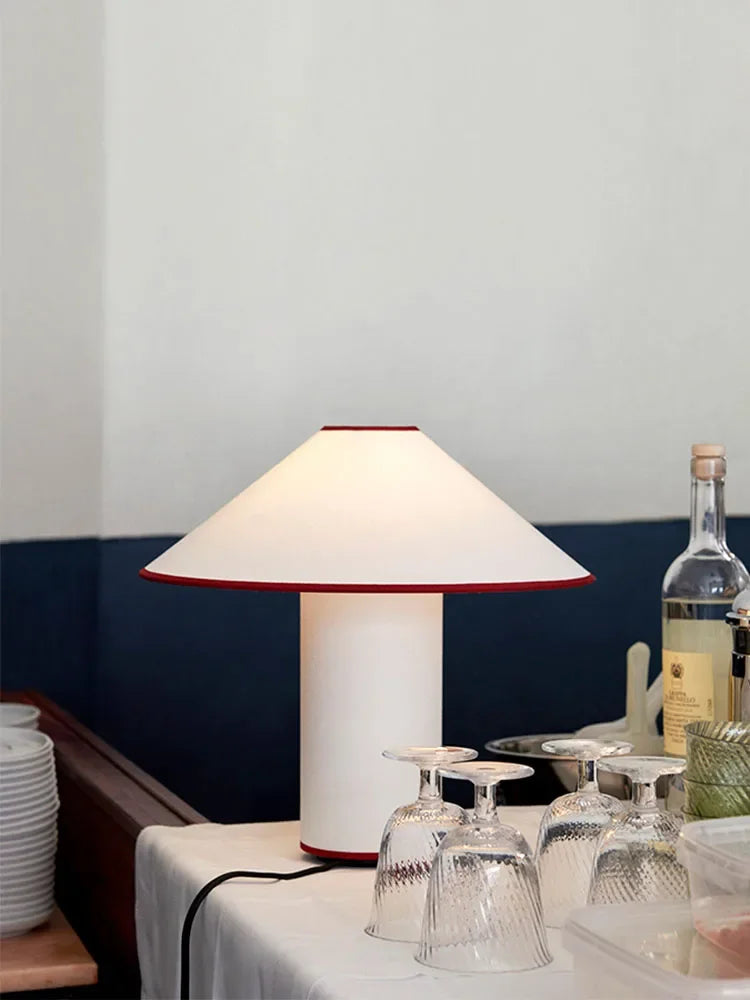 Afralia™ Retro Mushroom Desk Lamp LED E14 Fabric Art Decor Table Light