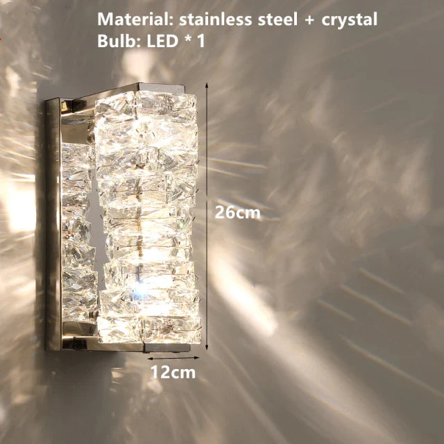 Afralia™ Modern Crystal Wall Sconce for Bedside Aisle TV Background Lighting