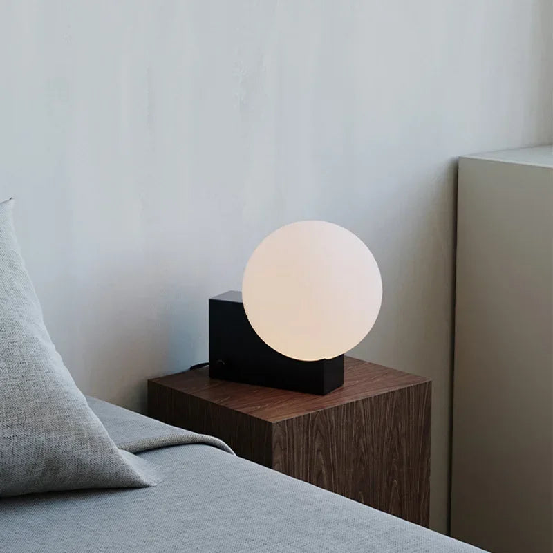 Afralia™ Metal Table Lamp with Glass Ball - LED Desk Light