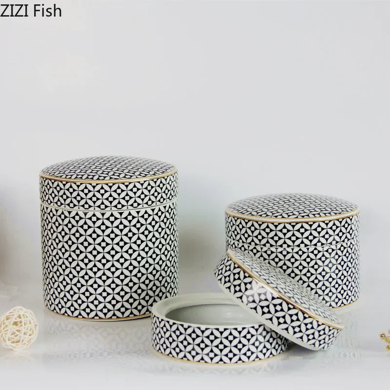 Afralia™ Handmade Ceramic Storage Jar with Lid for Tea, Spices, Home Decor